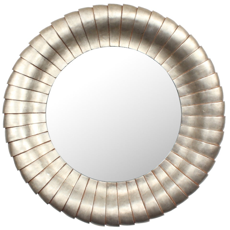Large Round Silver Gilt Mirror at 1stDibs