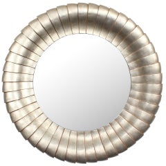 Large Round Silver Gilt Mirror