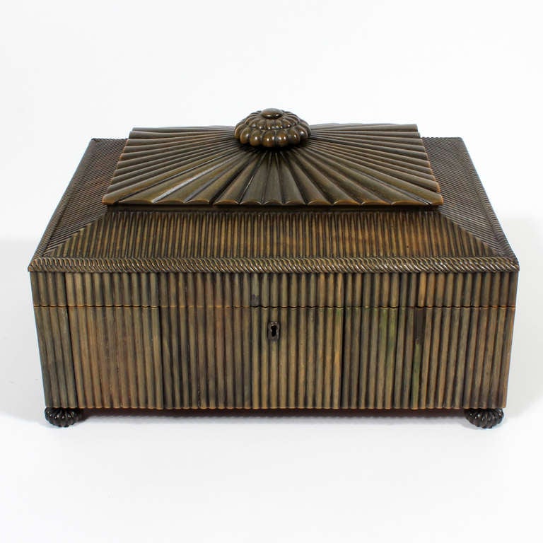 Anglo Indian Bone Sewing Box In Excellent Condition In Palm Beach, FL