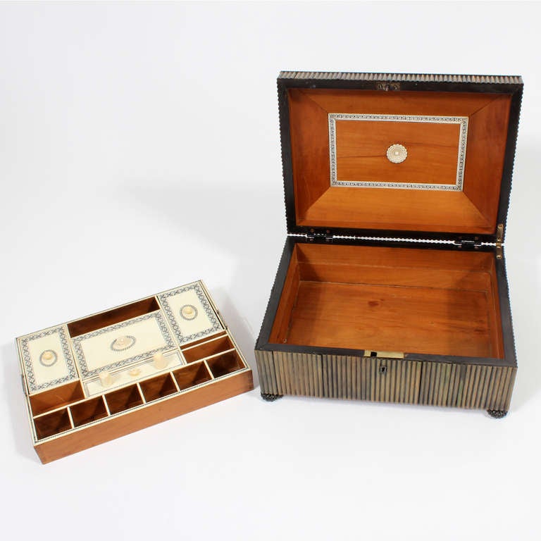 Anglo Indian Bone Sewing Box 3