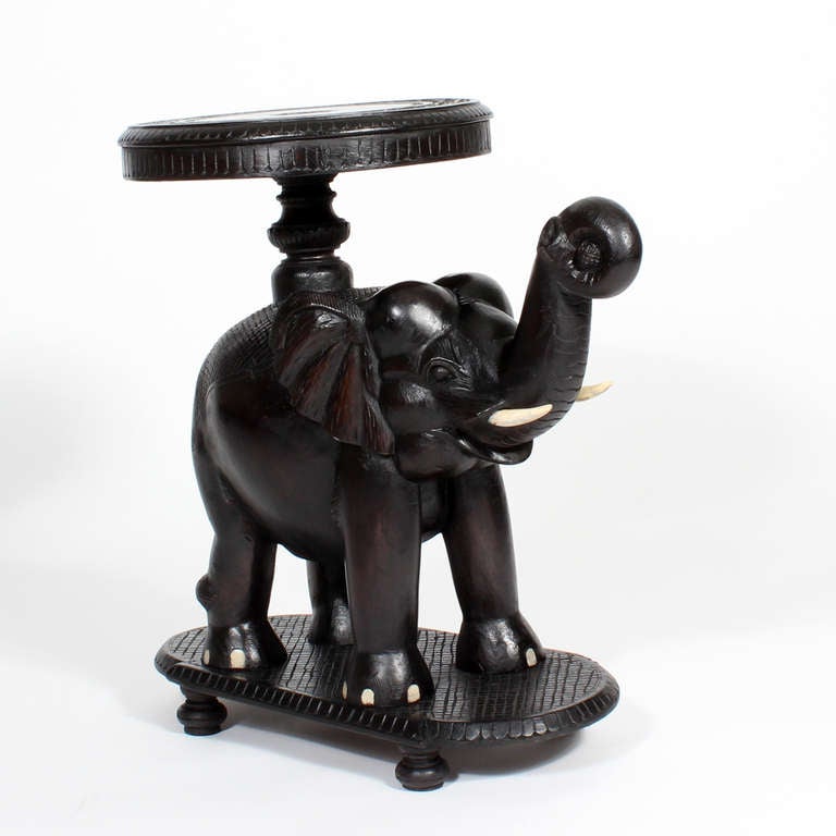 Anglo Indian Elephant Stand or Small Table In Excellent Condition In Palm Beach, FL