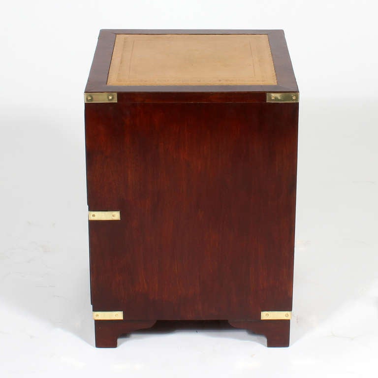 Mid-20th Century Pair of Campaign Style 2 Drawer Tables or Chests
