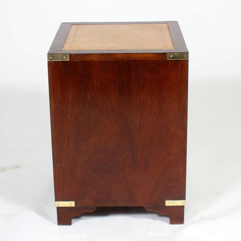 Pair of Campaign Style 2 Drawer Tables or Chests 1