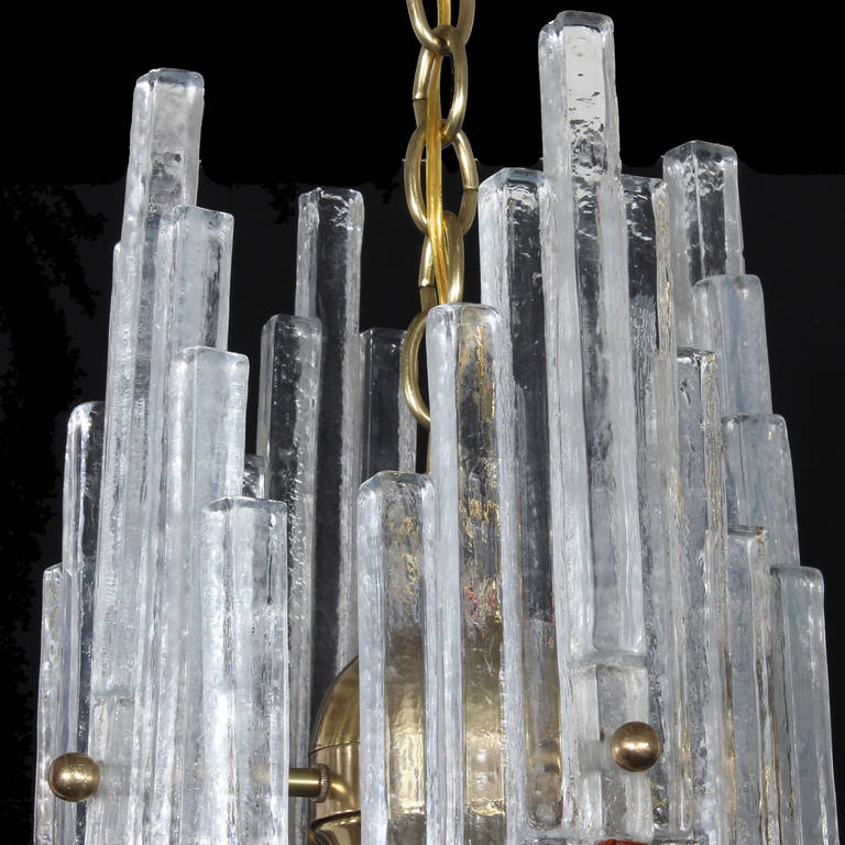 Mid-Century Modern Midcentury Italian Modern Art Glass Chandelier For Sale