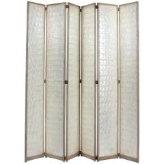 Early to Mid-20th Century Six-Panel Capiz Folding Screen