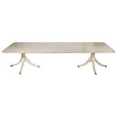 Tessellated Marble Doubl, Handmade Pedestal Dining Table by Maitland Smith
