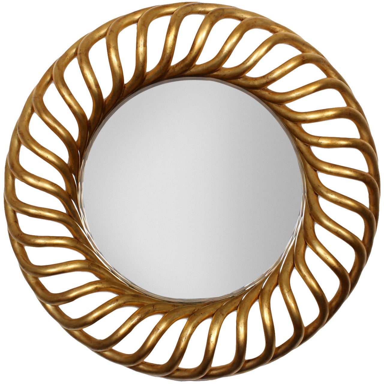 Large Round Gold Gilt Mirror