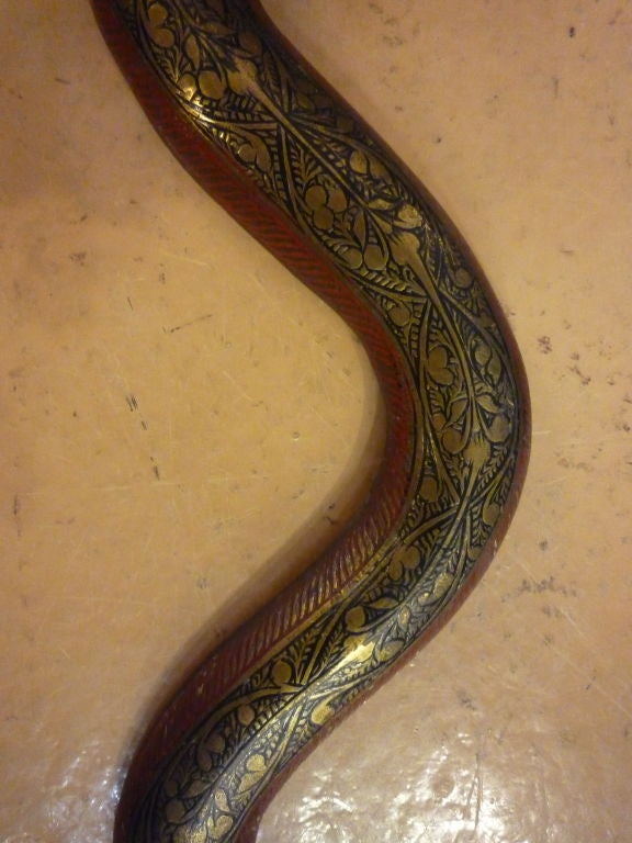 Matched Pair of Etched Brass Cobra Wall Scones at 1stdibs