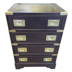 Petite Campaign Style Chest with Leather Top