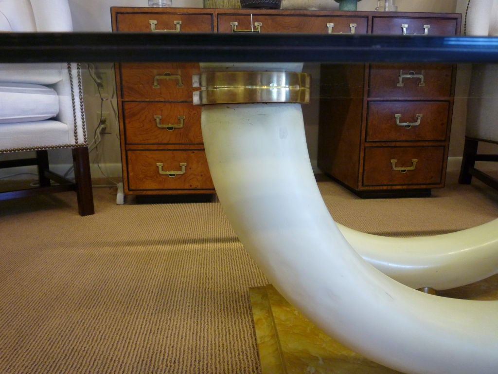 Mid-20th Century Maison Jansen Large Faux Elephant Tusk Cocktail or Coffee Table