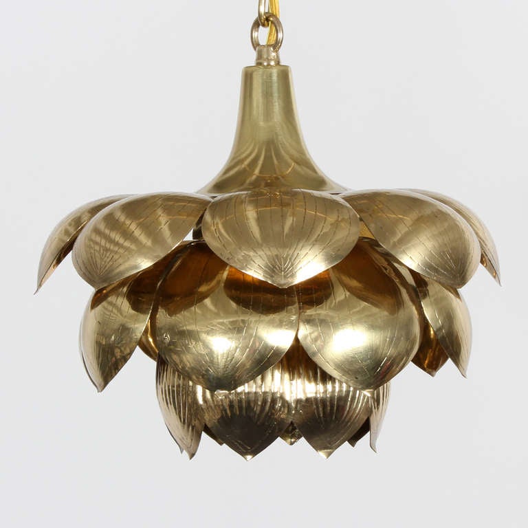 Brass Pendant Lotus Lights, Priced individually