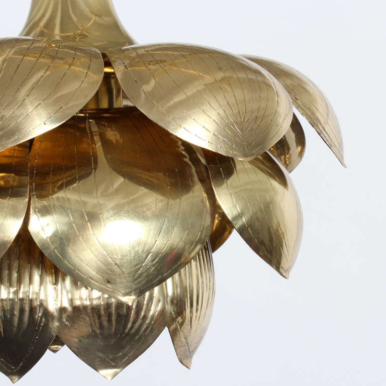 Brass Pendant Lotus Lights, Priced individually at 1stDibs