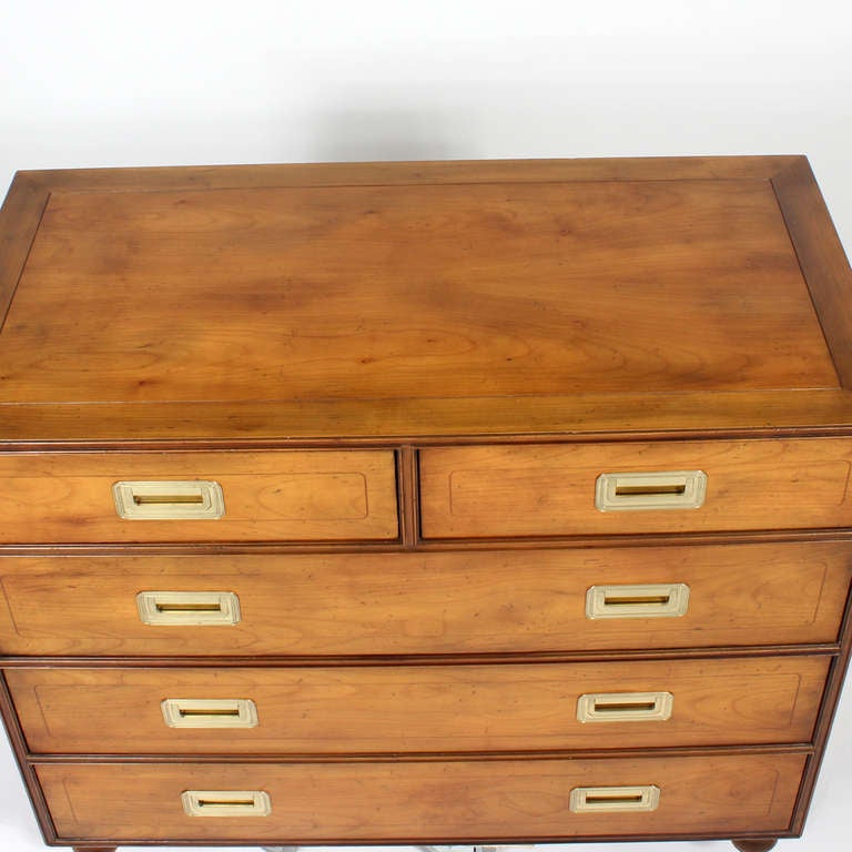 Pair of Campaign Style Cherry Chests by Baker 1