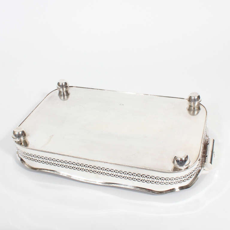Mid 20th Century Faux Tortoise Shell Silver Tray 3