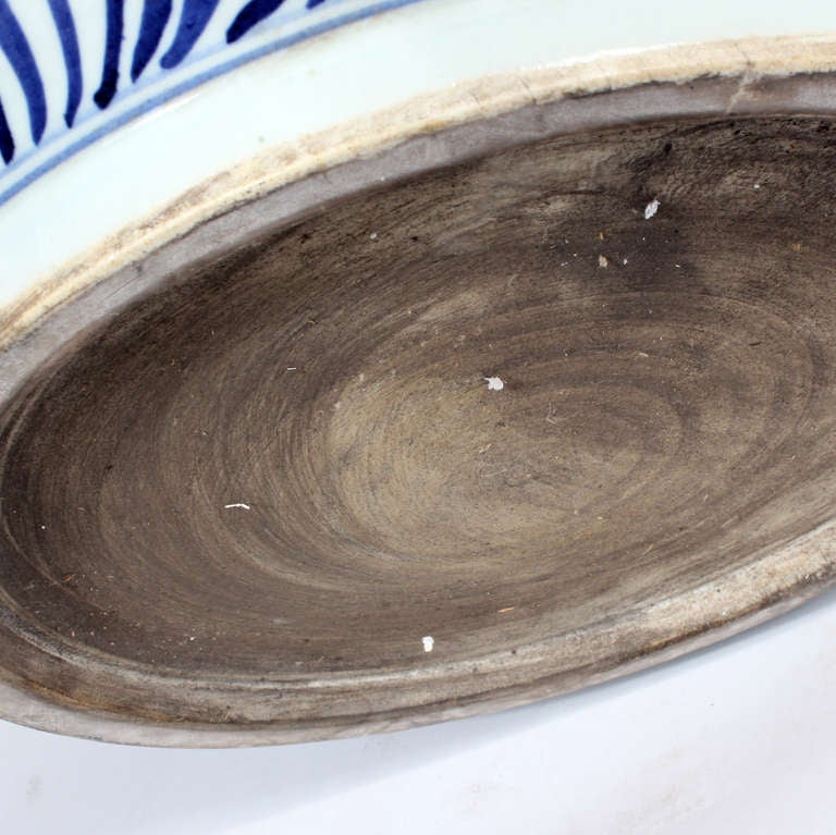 Huge Blue and White Chinese Export Style Bowl 2