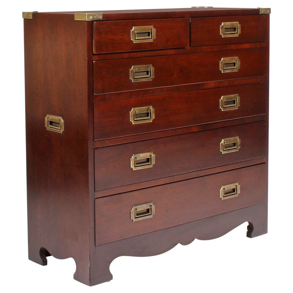 Great Small Campaign Style Chest of Drawers For Sale at 1stdibs
