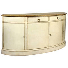 Leather Demilune Credenza or Sideboard
