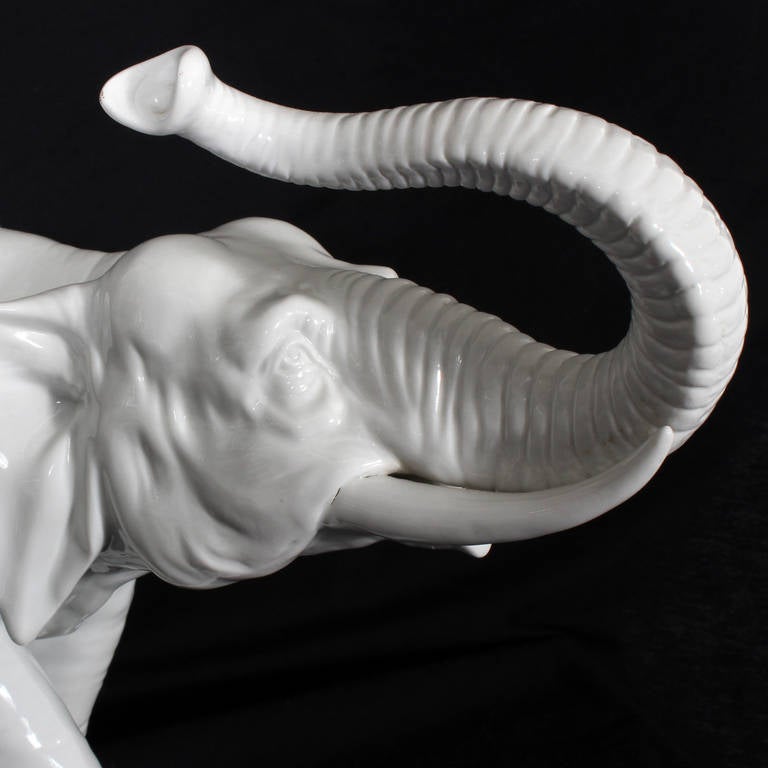 Large Dresdan White Porcelain Elephant 1