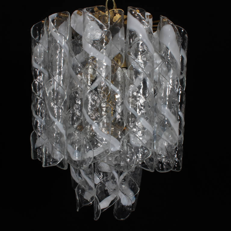 Two-Tiered Mazzega Murano Glass Chandelier In Excellent Condition In Palm Beach, FL