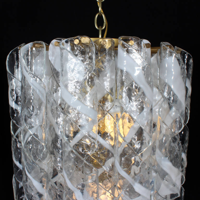 Italian Two-Tiered Mazzega Murano Glass Chandelier