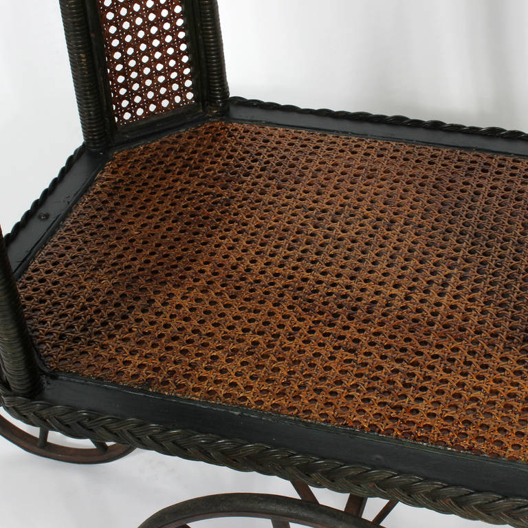 Early 20th C. Wicker Drinks or Tea Cart 2