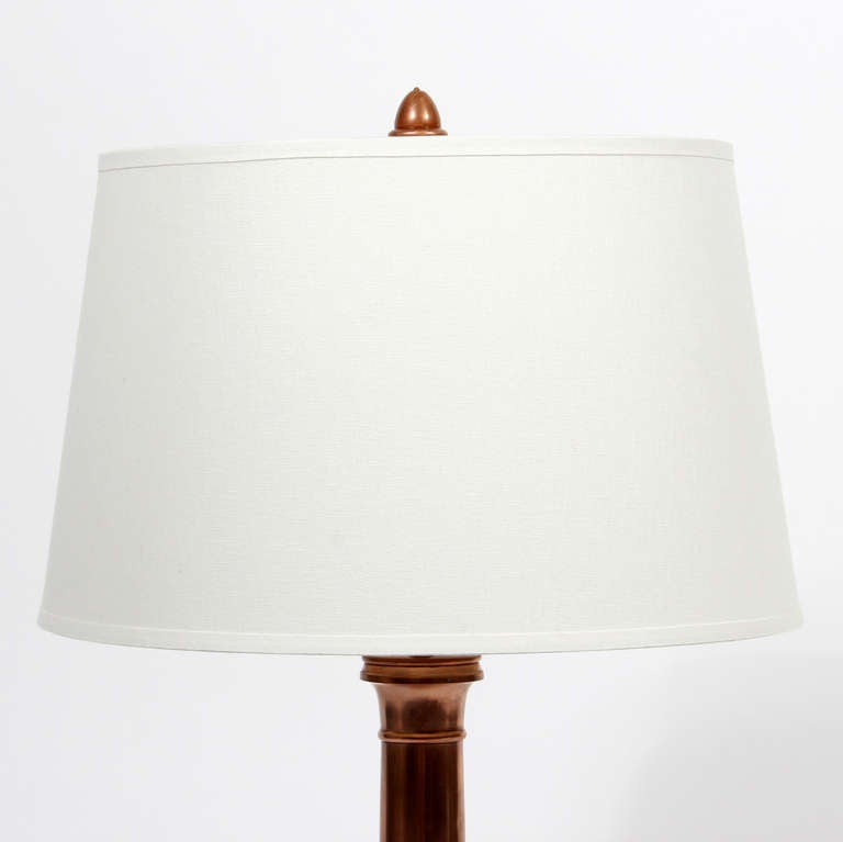 Mid-20th Century Pair of Custom Copper Lamps