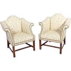 Pair of Upholstered Club or Wing Chairs 12