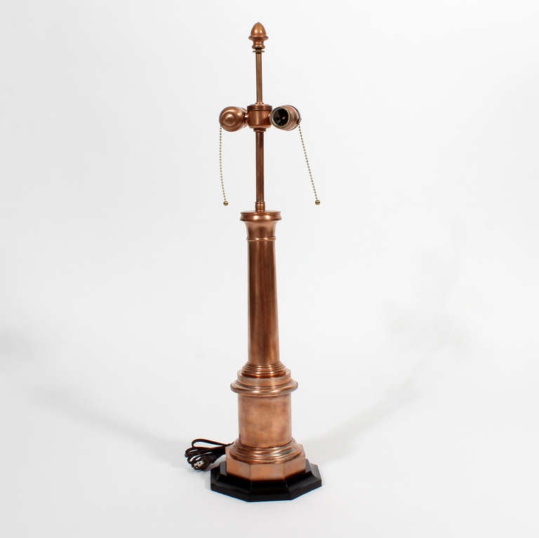 American Pair of Custom Copper Lamps