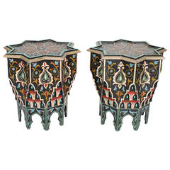 Pair of Painted Moroccan End or Side Tables