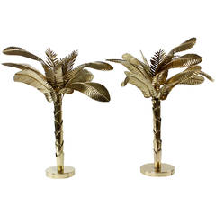 2 Large Brass Palm or Banana Trees, Priced Individually