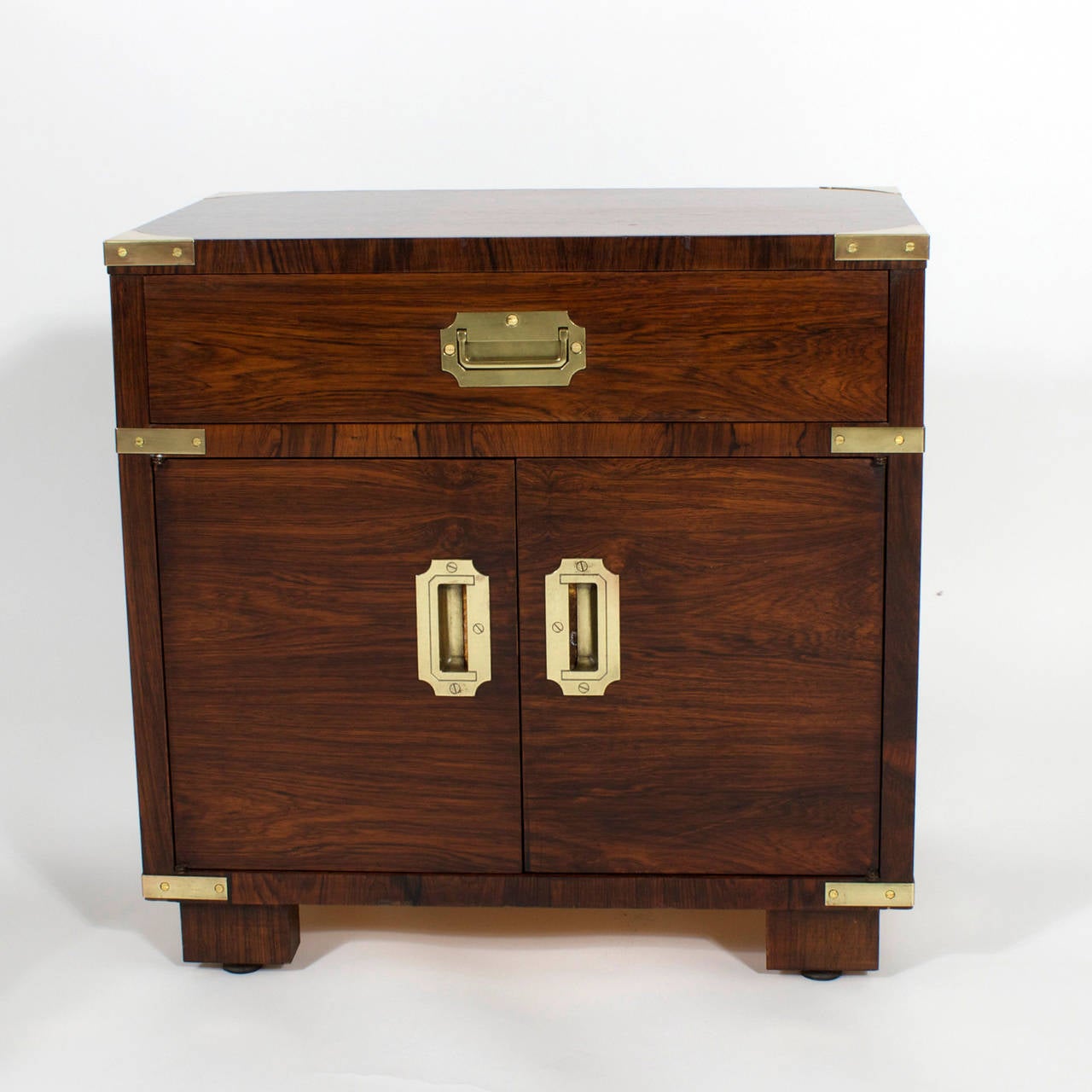 Late 20th Century Pair of John Stuart Campaign Style Nightstands