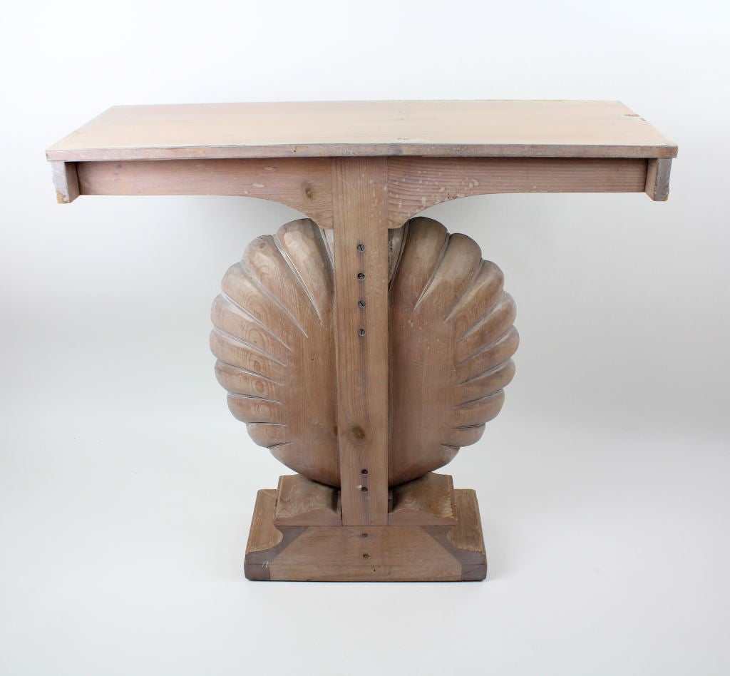 American Ed Wormley for Dunbar Shell Console, with  Fabulous Limed Finish