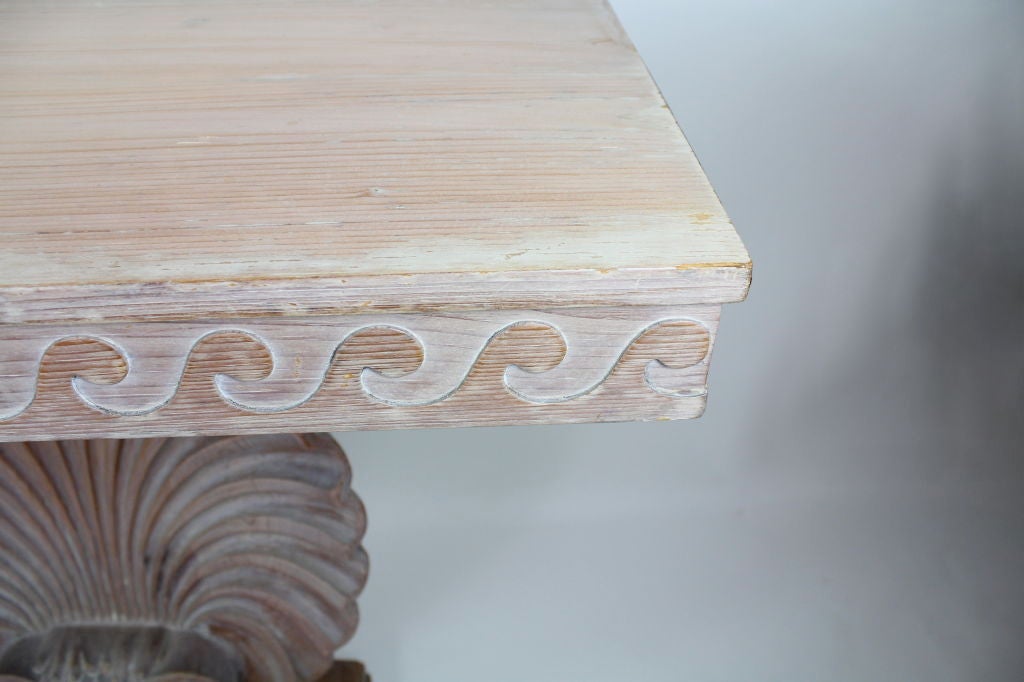 Mid-20th Century Ed Wormley for Dunbar Shell Console, with  Fabulous Limed Finish