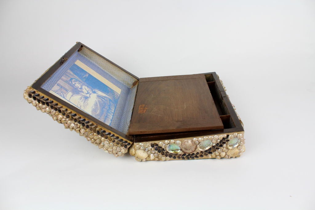 Shell Encrusted Box with Marine Painting 3