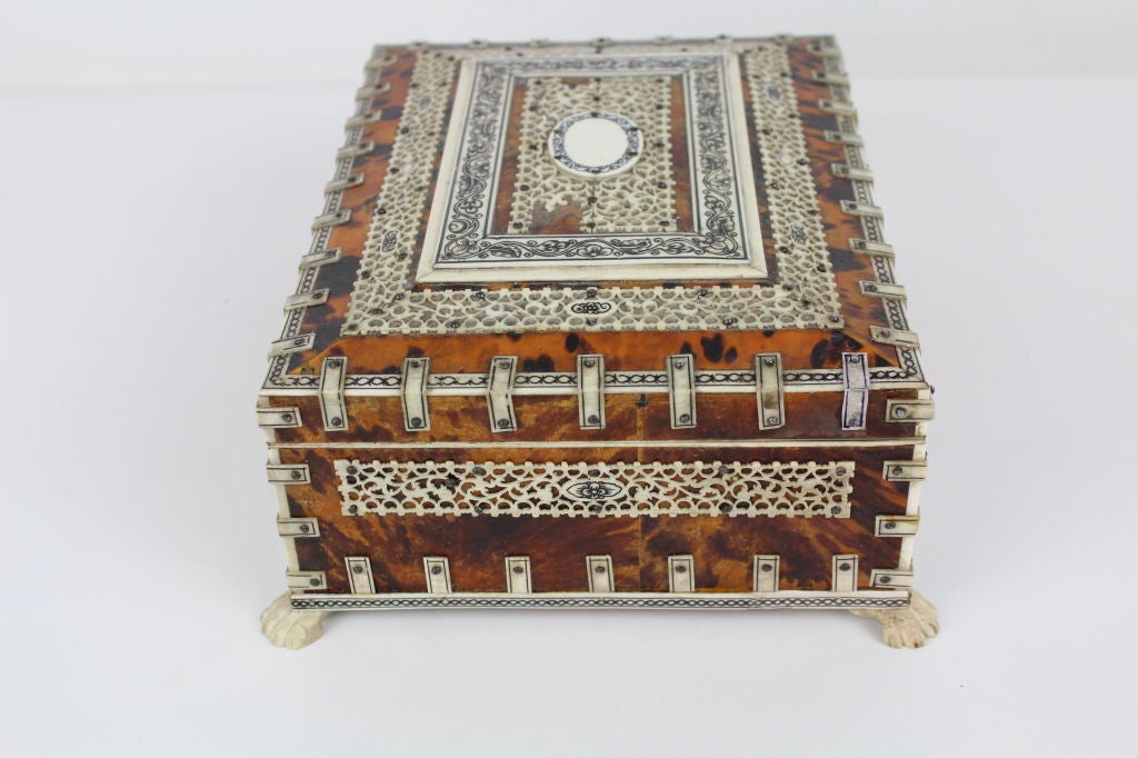 A Very Large Tortoise Shell and Ivory Anglo Indian Box 1