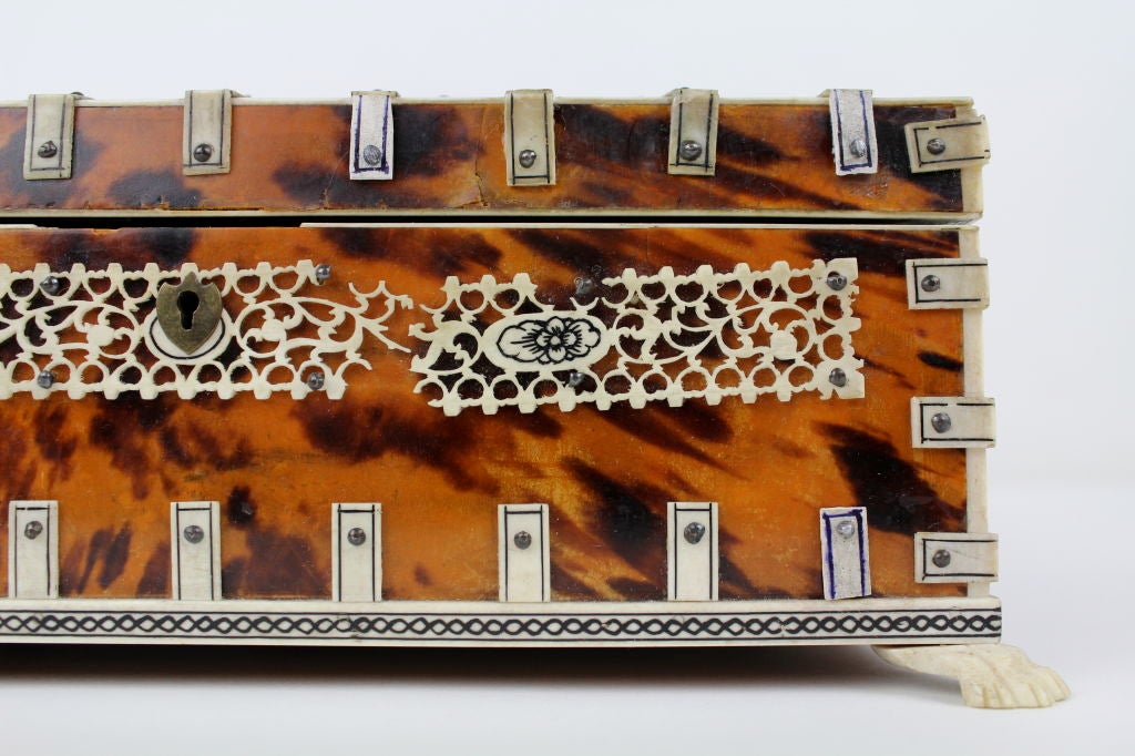 A Very Large Tortoise Shell and Ivory Anglo Indian Box 3