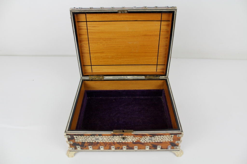A Very Large Tortoise Shell and Ivory Anglo Indian Box 5