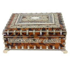 A Very Large Tortoise Shell and Ivory Anglo Indian Box