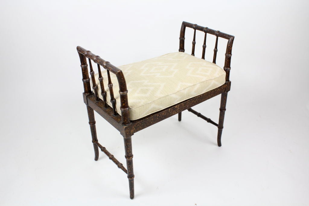 Faux Tortoise Shell Painted Window Seat or Bench