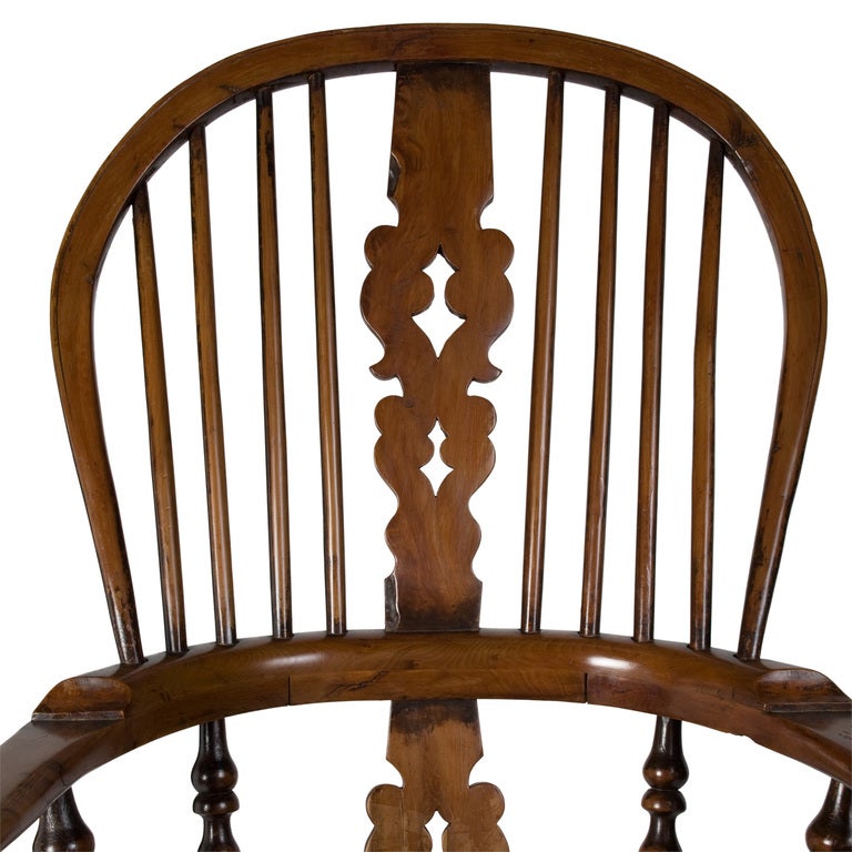 British Set of Eight 19th Century High Back Windsor Armchairs