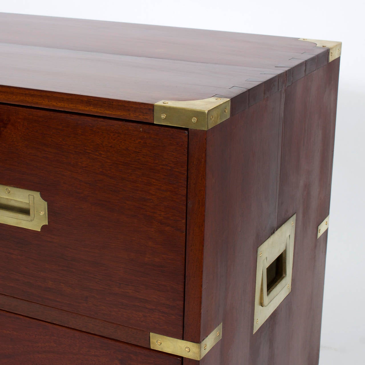 Late 20th Century Pair of Labeled Charlotte Horstmann Campaign Style Chests