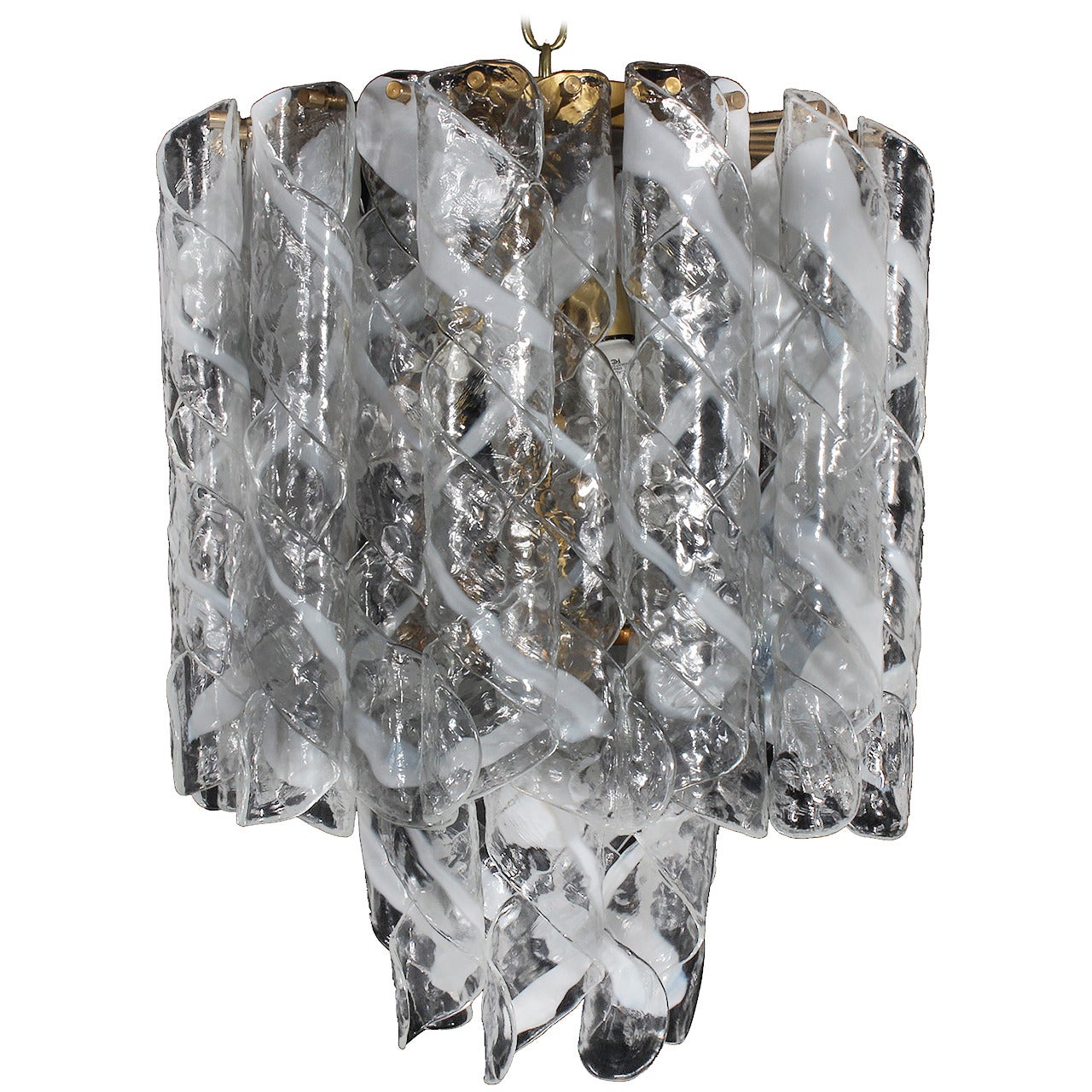 Two-Tiered Mazzega Murano Glass Chandelier