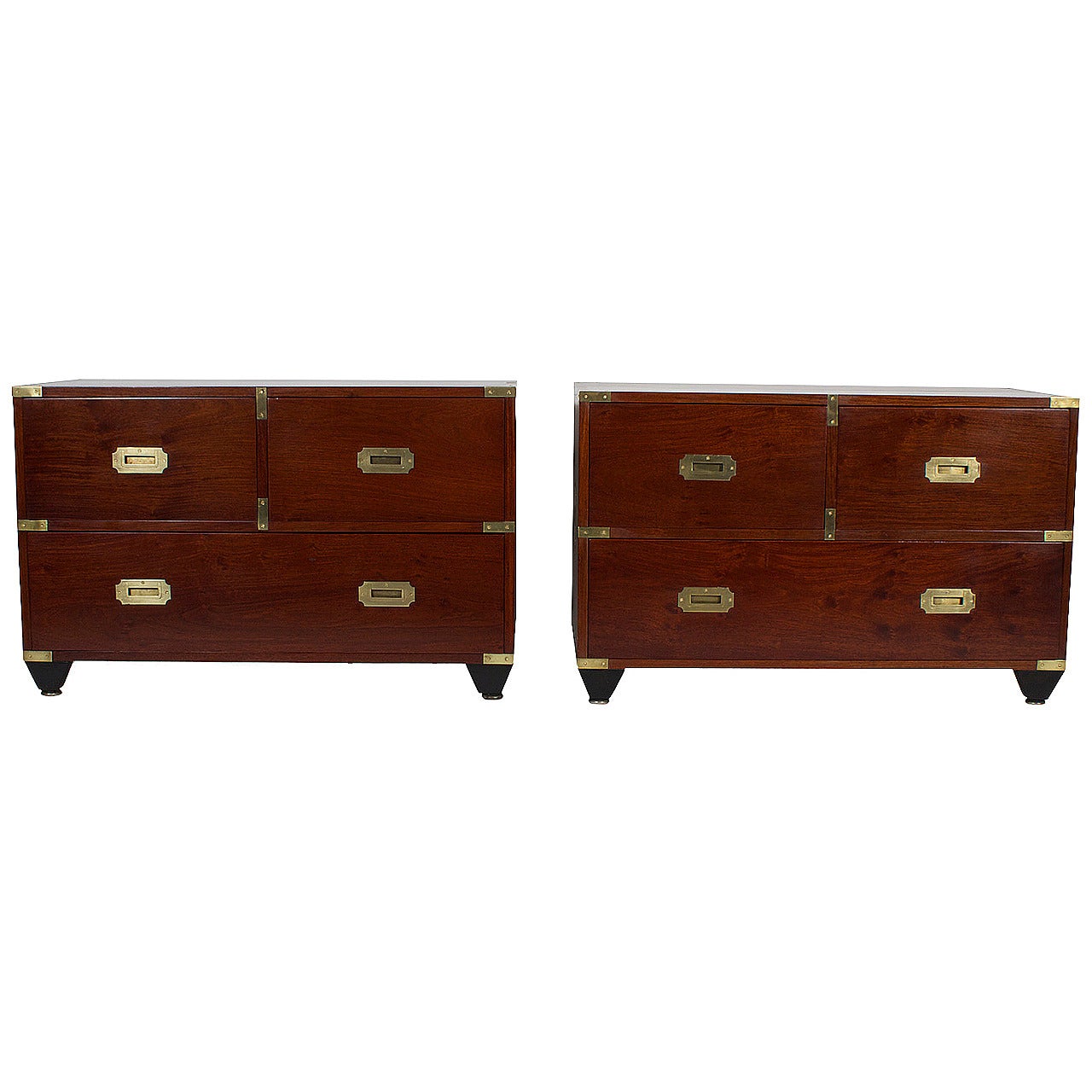 Pair of Labeled Charlotte Horstmann Campaign Style Chests