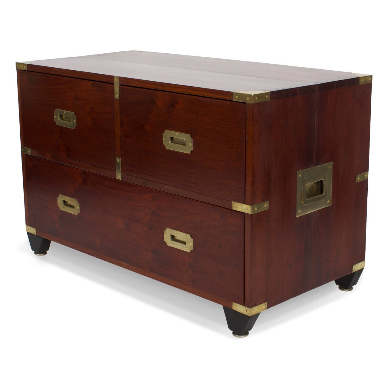 Hong Kong Pair of Labeled Charlotte Horstmann Campaign Style Chests