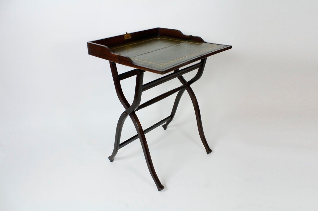 Mahogany Fold Up Campaign Style Travelling Desk