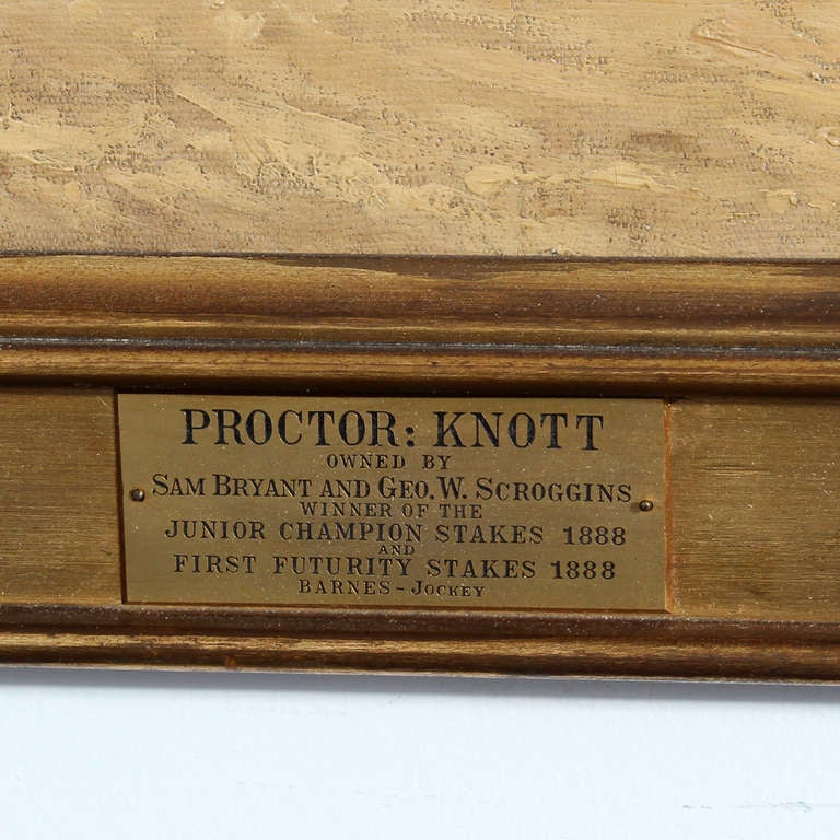 Horse and Jockey Painting of the 1st Futurity Stakes Winner Dated 1888 1