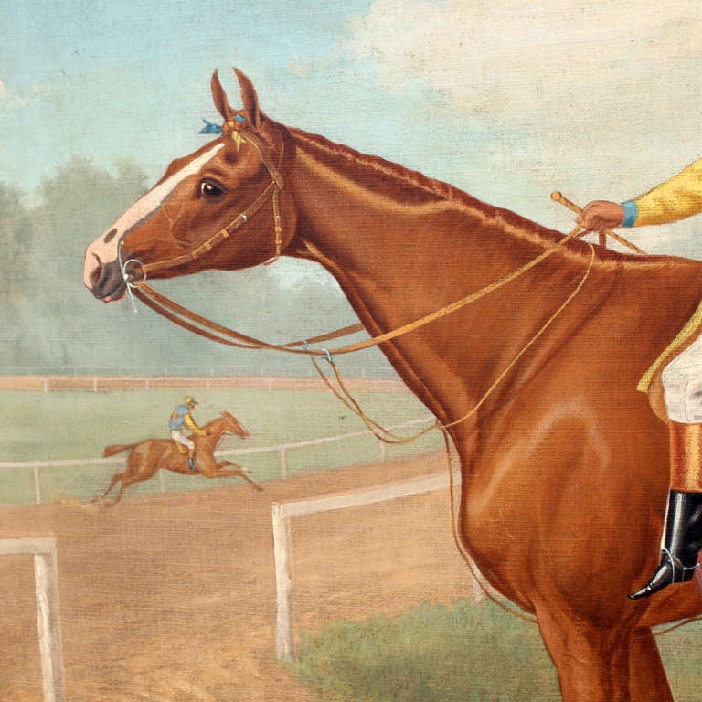 American Horse and Jockey Painting of the 1st Futurity Stakes Winner Dated 1888