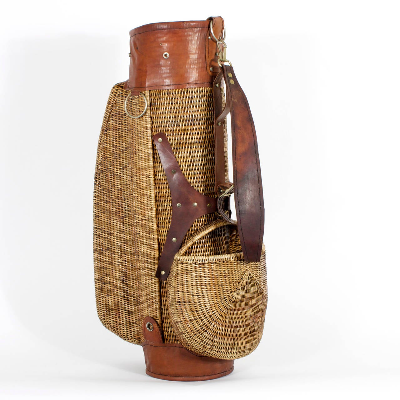 American Early 20th Century Wicker Golf Bag