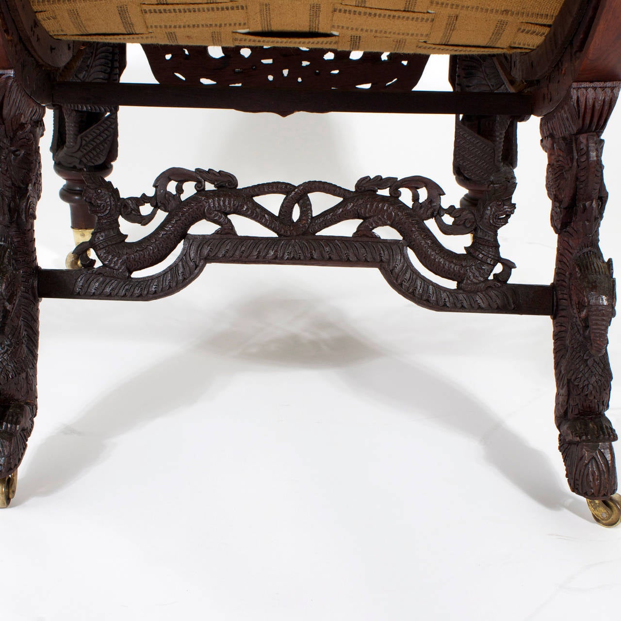 19th Century Anglo-Indian Carved Plantation or Planters Chair 2