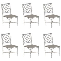 Set 6 Large Scale Faux Bamboo Metal Chairs